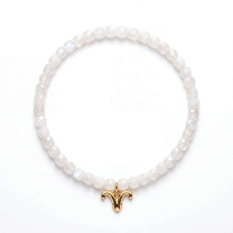 Customized for Wyatt D. from Boise, ID - White Moonstone Love Bracelet 4-5mm