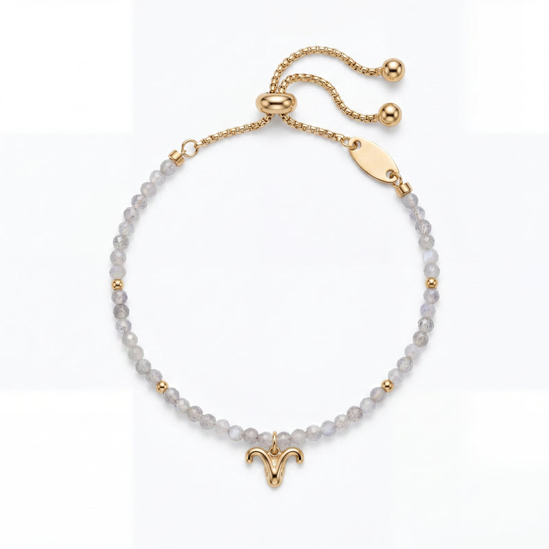 Customized for Violet C. from San Antonio, TX - Gray Moonstone Love Bracelet 2mm