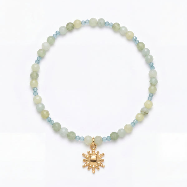 Customized for Isabella C. from San Francisco, CA - Apatite & New Mountain Jade Calm Bracelet 2mm + 4mm