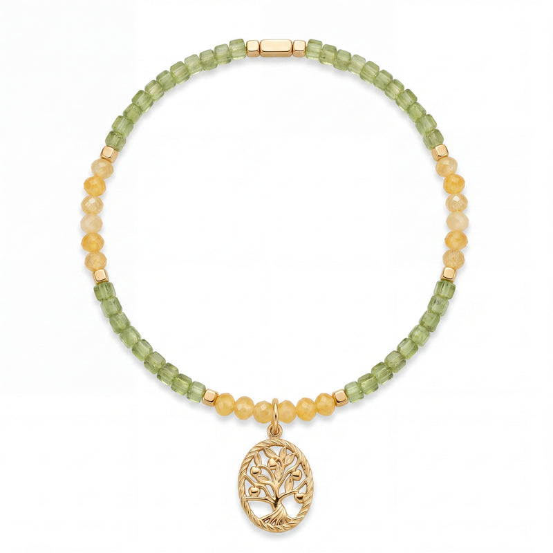 Customized for Mason T. from Nashville, TN - Peridot & Topaz Calm Bracelet 2-2.5mm + 2mm