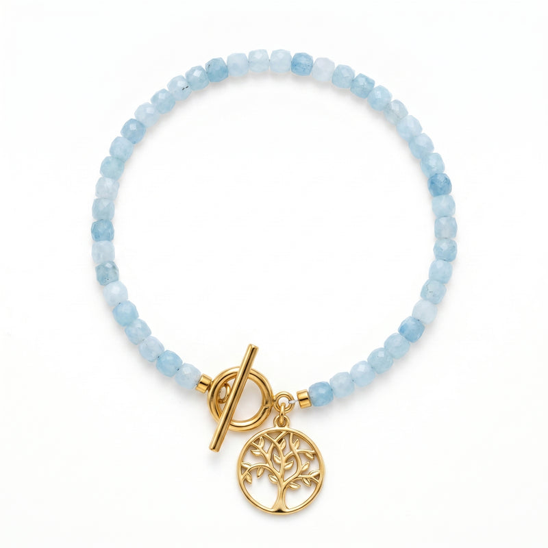Customized for Camille R. from Paris, France - Aquamarine Calm Bracelet 4-5mm
