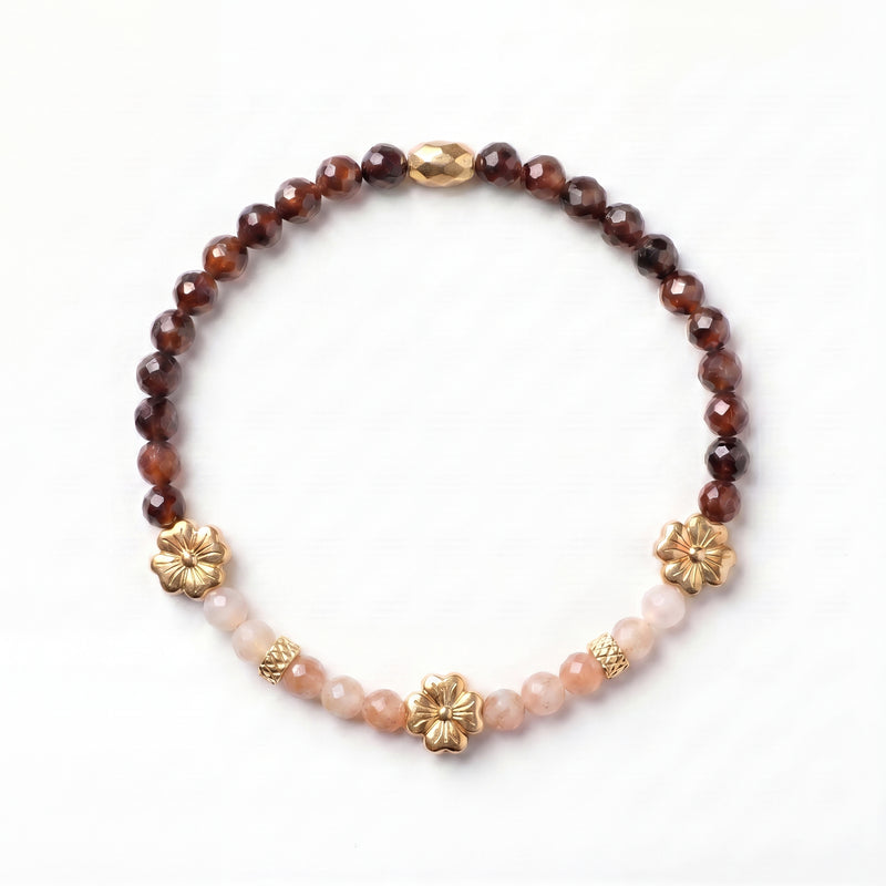 Customized for Lucas P. from Denver, CO - Orange Garnet & Sunstone Confidence Bracelet 4mm