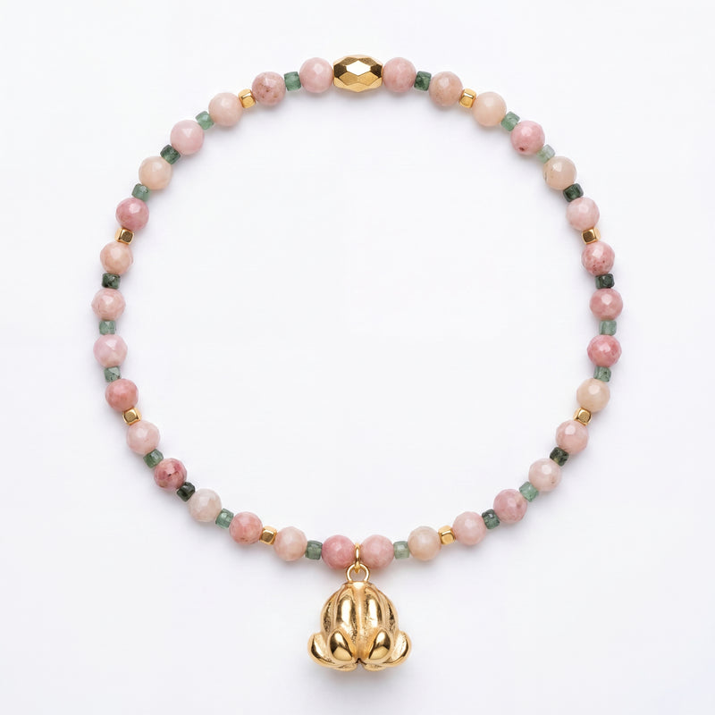 Customized for Amelia B. from Portland, OR - Emerald & Rhodonite Love Bracelet 4mm + 2-2.5mm