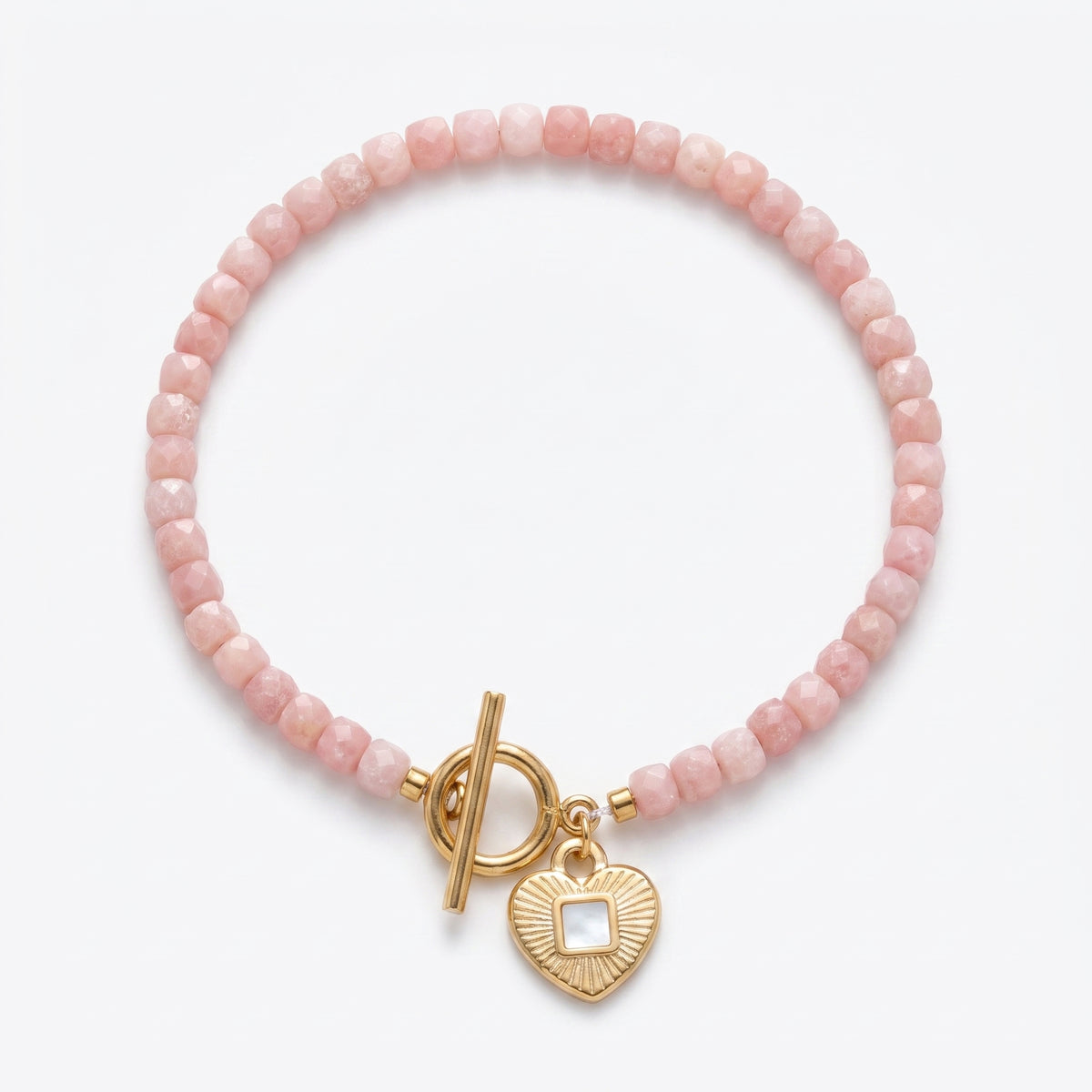 Customized for Isaac M. from Burlington, VT - Pink Opal Love Bracelet 4-5mm