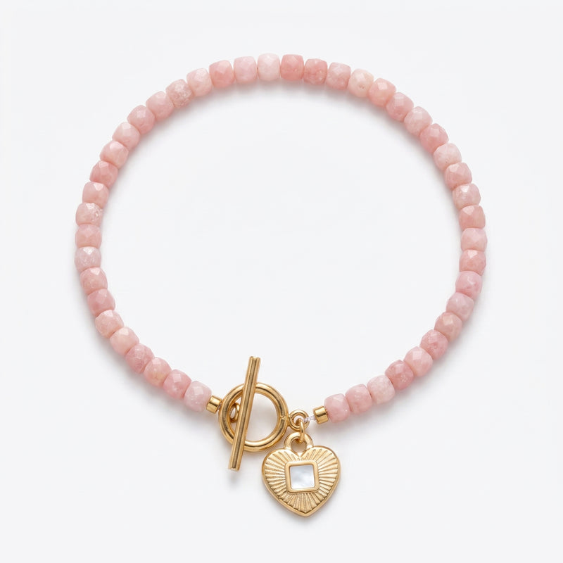Customized for Isaac M. from Burlington, VT - Pink Opal Love Bracelet 4-5mm