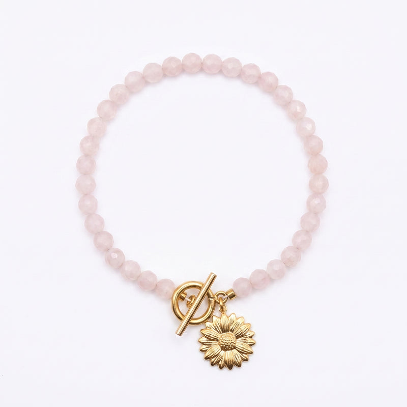 Customized for Aurora P. from Providence, RI - Rose Quartz Love Bracelet 6mm