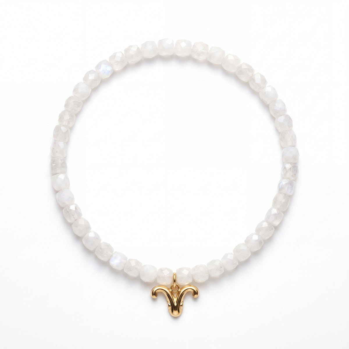Customized for Wyatt D. from Boise, ID - White Moonstone Love Bracelet 4-5mm