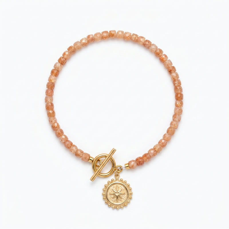 Customized for Stella J. from Palm Springs, CA - Golden Sunstone Abundance Bracelet 4-5mm
