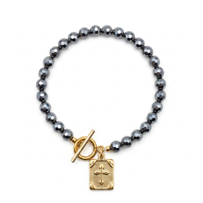 Customized for Jade L. from Toronto, Canada - Hematite Protection Bracelet 6mm