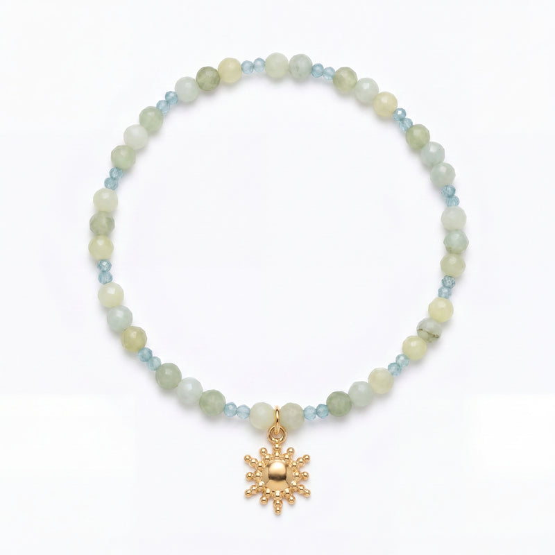 Customized for Isabella C. from San Francisco, CA - Apatite & New Mountain Jade Calm Bracelet 2mm + 4mm
