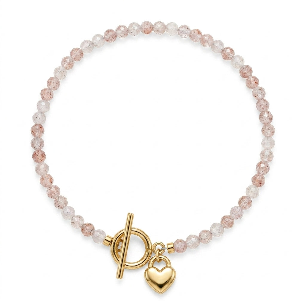 Customized for Sienna M. from Sydney, Australia - Strawberry Quartz Love Bracelet 4mm