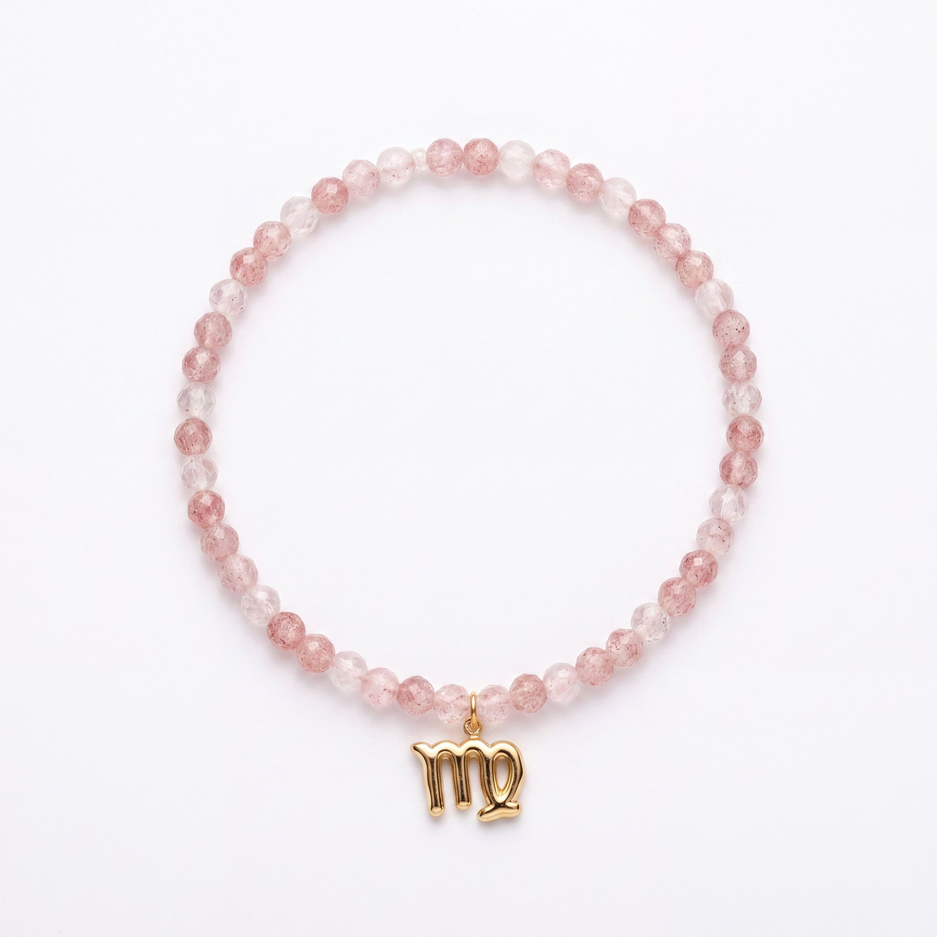 Customized for Aiden Z. from Santa Fe, NM - Strawberry Quartz Love Bracelet 4mm