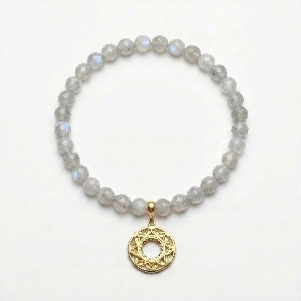 Customized for Ethan L. from Boston, MA - Gray Moonstone Calm Bracelet 6mm