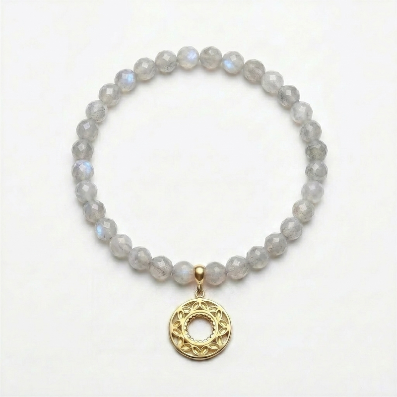 Customized for Ethan L. from Boston, MA - Gray Moonstone Calm Bracelet 6mm