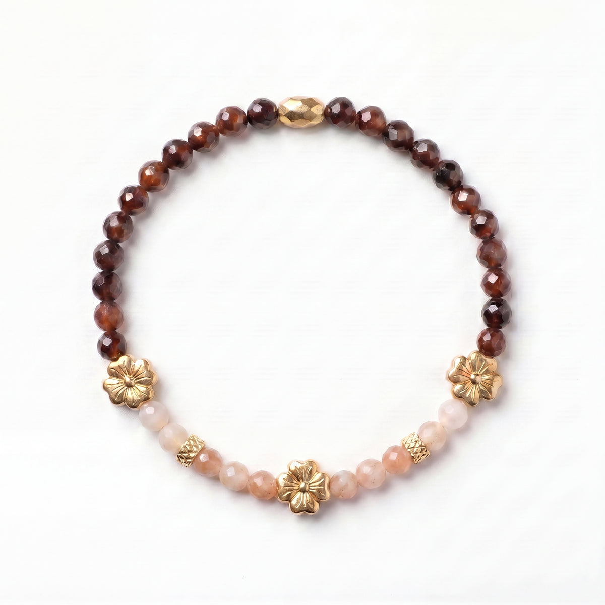 Customized for Lucas P. from Denver, CO - Orange Garnet & Sunstone Confidence Bracelet 4mm