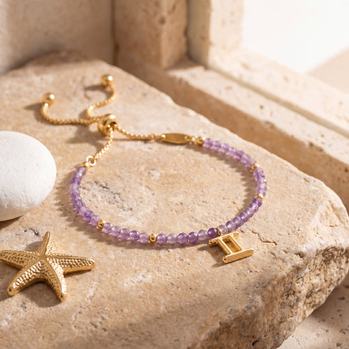 Amethyst Crystal Bracelet ��� 2mm Beads for Calm & Clarity - view 2