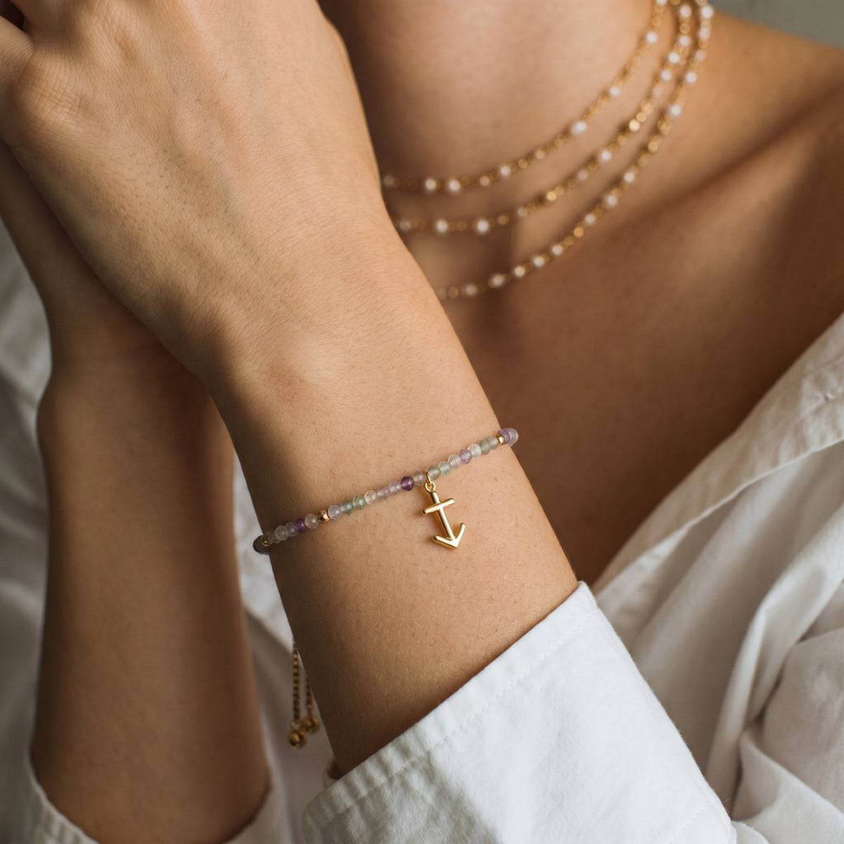 Customized for Zoey W. from Madison, WI - Fluorite Calm Bracelet 2mm