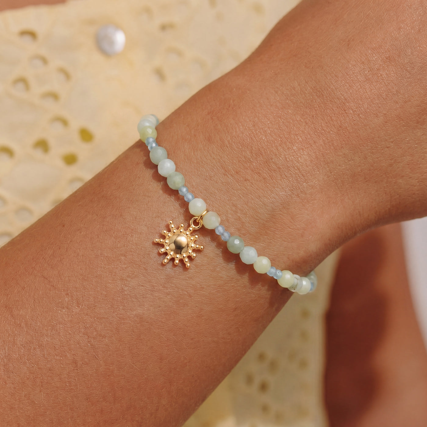 Customized for Isabella C. from San Francisco, CA - Apatite & New Mountain Jade Calm Bracelet 2mm + 4mm
