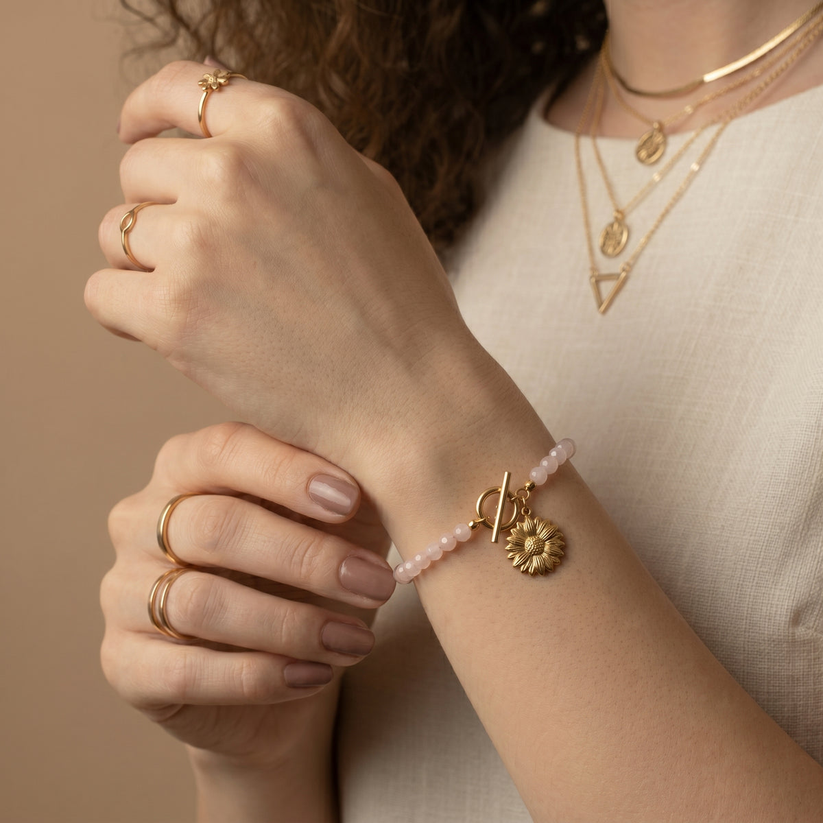 Customized for Aurora P. from Providence, RI - Rose Quartz Love Bracelet 6mm