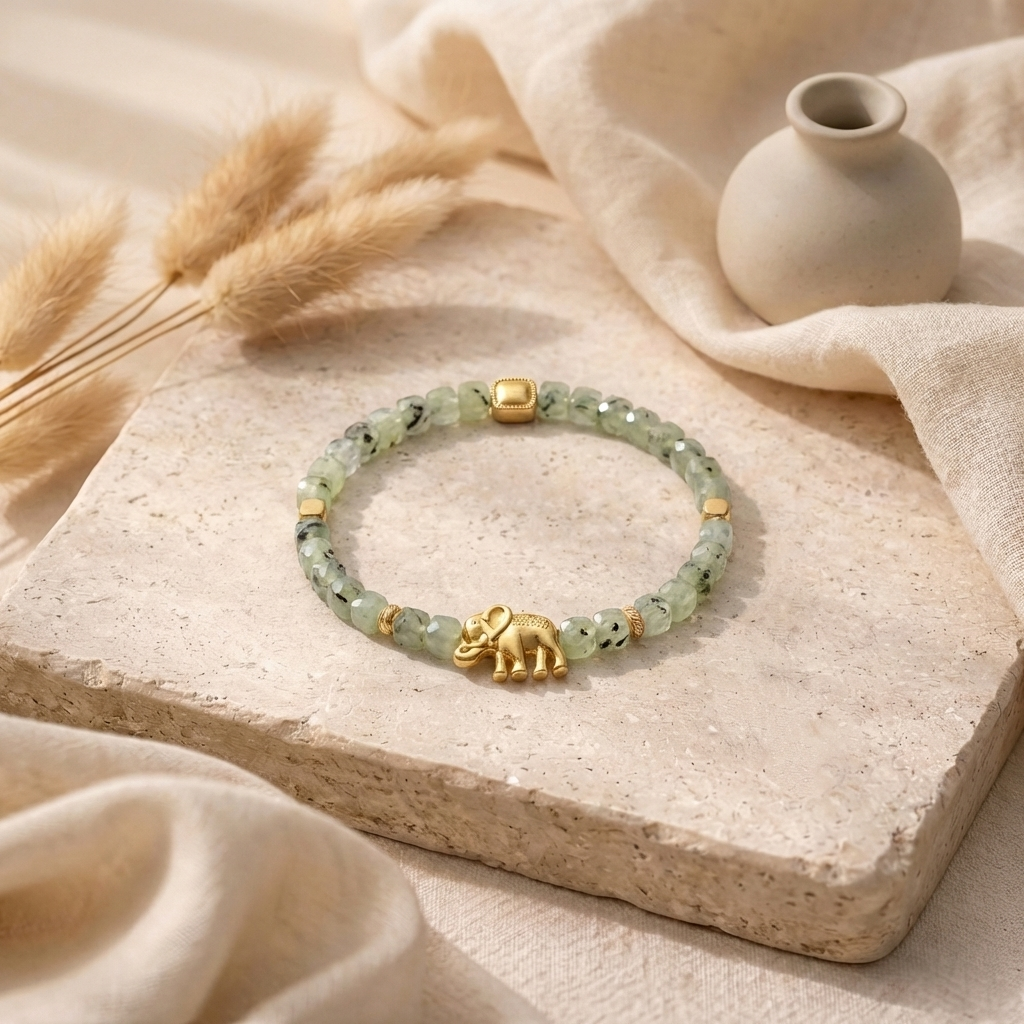 Customized for Sophia D. from Miami, FL - Prehnite Calm Bracelet 4-5mm