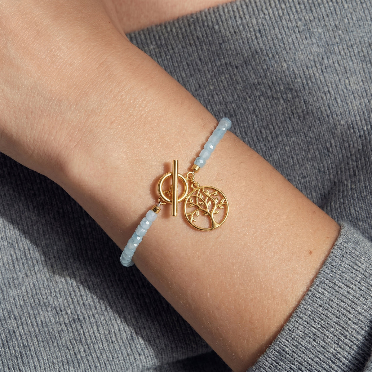 Customized for Camille R. from Paris, France - Aquamarine Calm Bracelet 4-5mm
