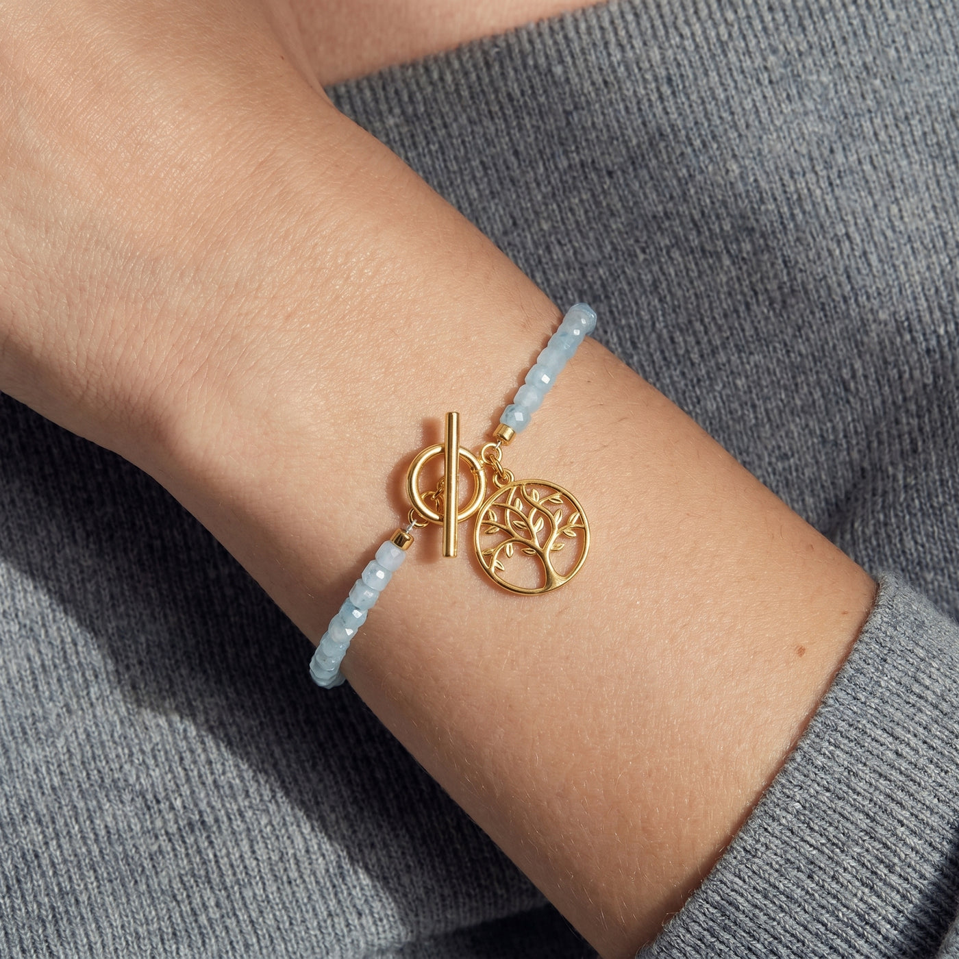 Customized for Camille R. from Paris, France - Aquamarine Calm Bracelet 4-5mm