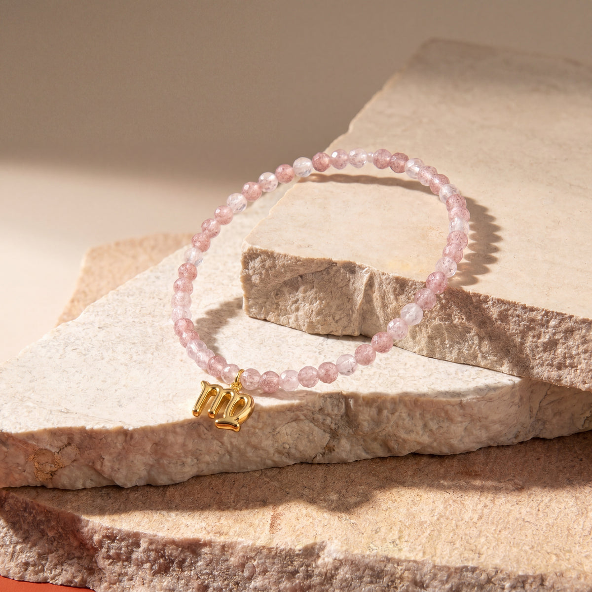 Customized for Aiden Z. from Santa Fe, NM - Strawberry Quartz Love Bracelet 4mm