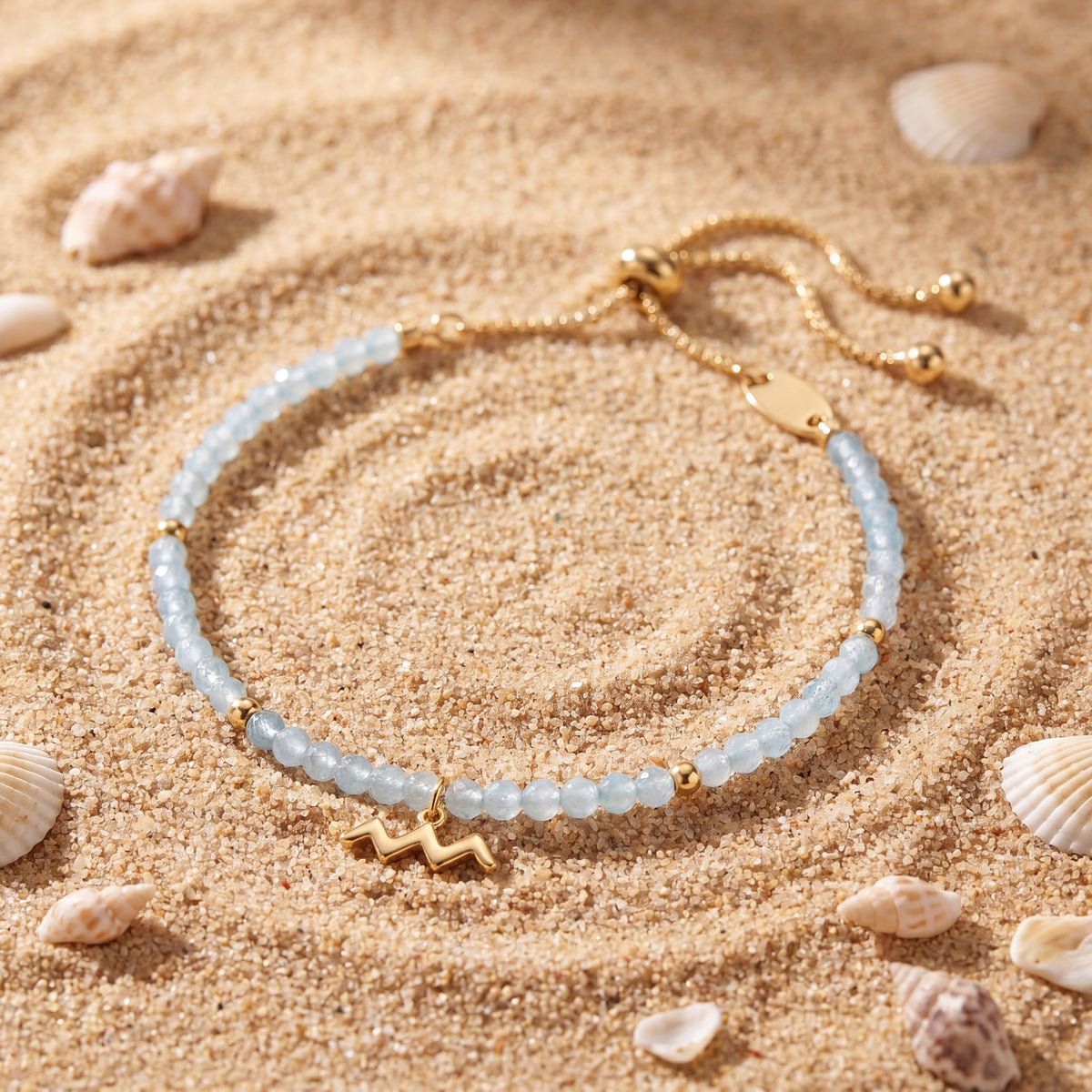 Customized for Owen K. from Boulder, CO - Aquamarine Calm Bracelet 3mm