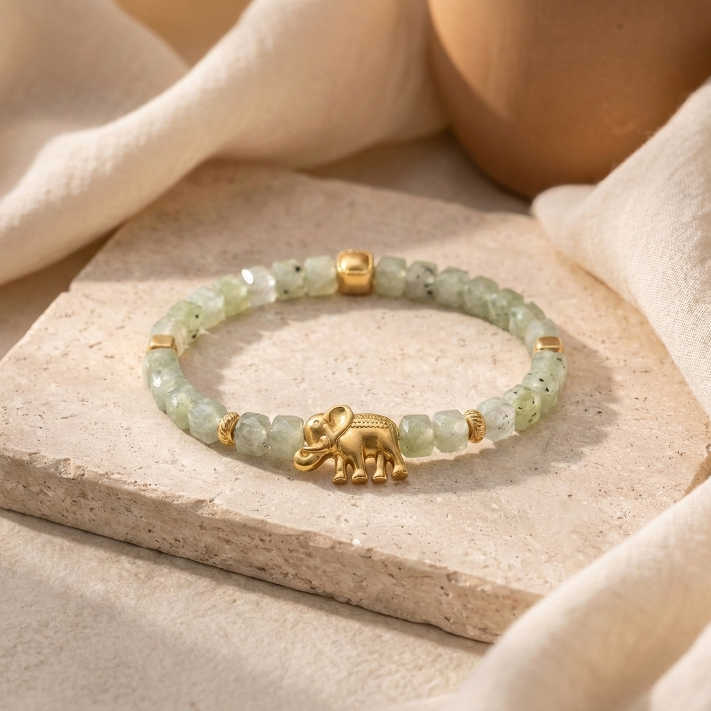 Customized for Sophia D. from Miami, FL - Prehnite Calm Bracelet 4-5mm