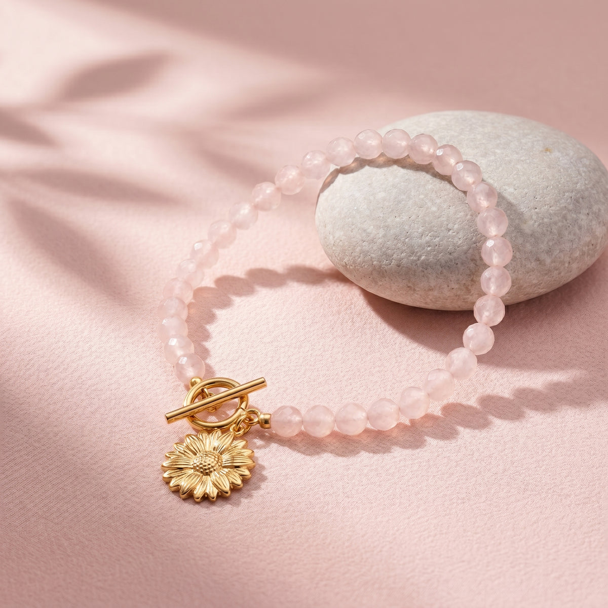 Customized for Aurora P. from Providence, RI - Rose Quartz Love Bracelet 6mm