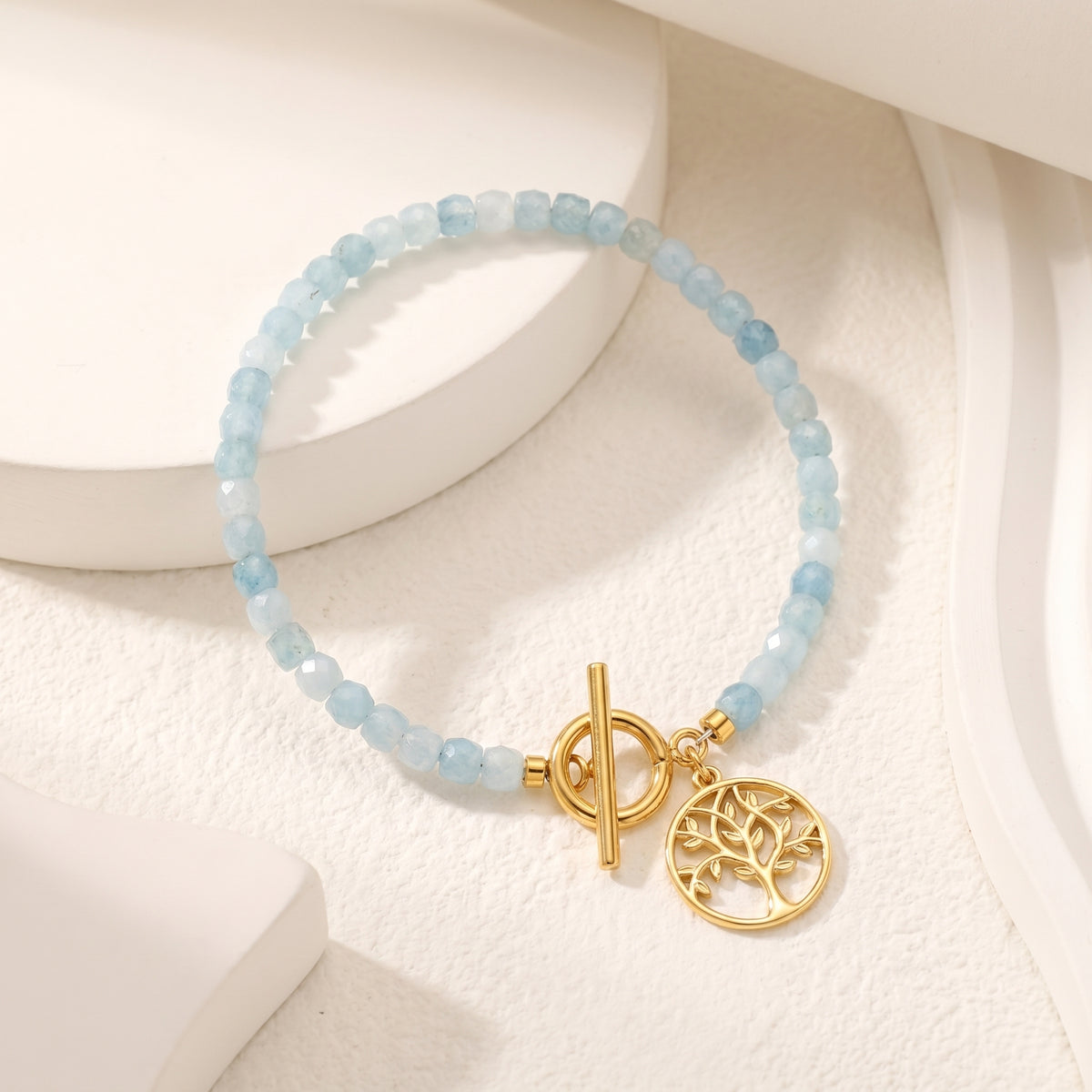 Customized for Camille R. from Paris, France - Aquamarine Calm Bracelet 4-5mm