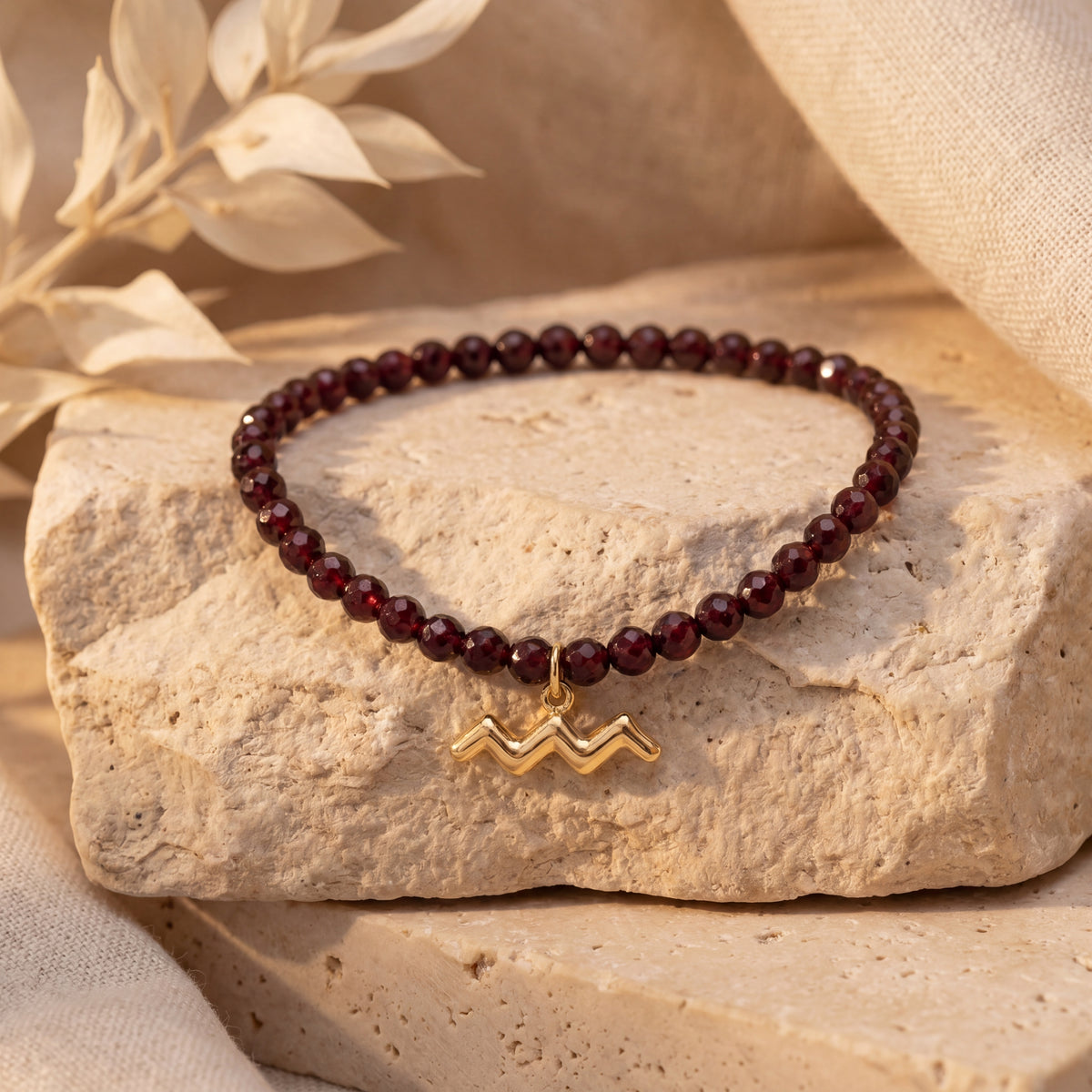 Customized for Aria F. from Honolulu, HI - Garnet Love Bracelet 4mm