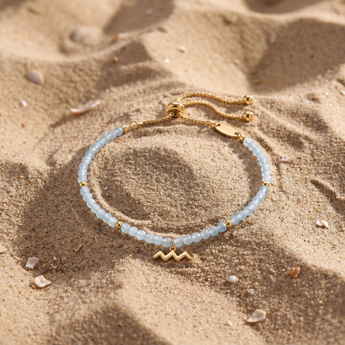 Customized for Owen K. from Boulder, CO - Aquamarine Calm Bracelet 3mm