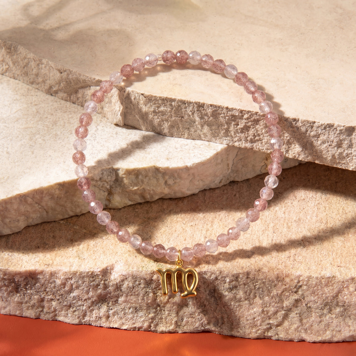 Customized for Aiden Z. from Santa Fe, NM - Strawberry Quartz Love Bracelet 4mm