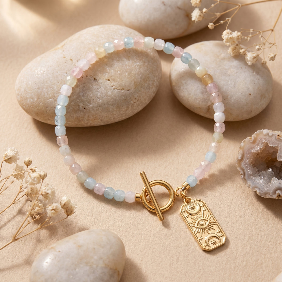 Customized for Liam C. from Vancouver, Canada - Morganite Love Bracelet 4-5mm