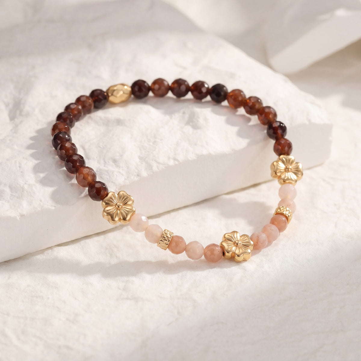 Customized for Lucas P. from Denver, CO - Orange Garnet & Sunstone Confidence Bracelet 4mm