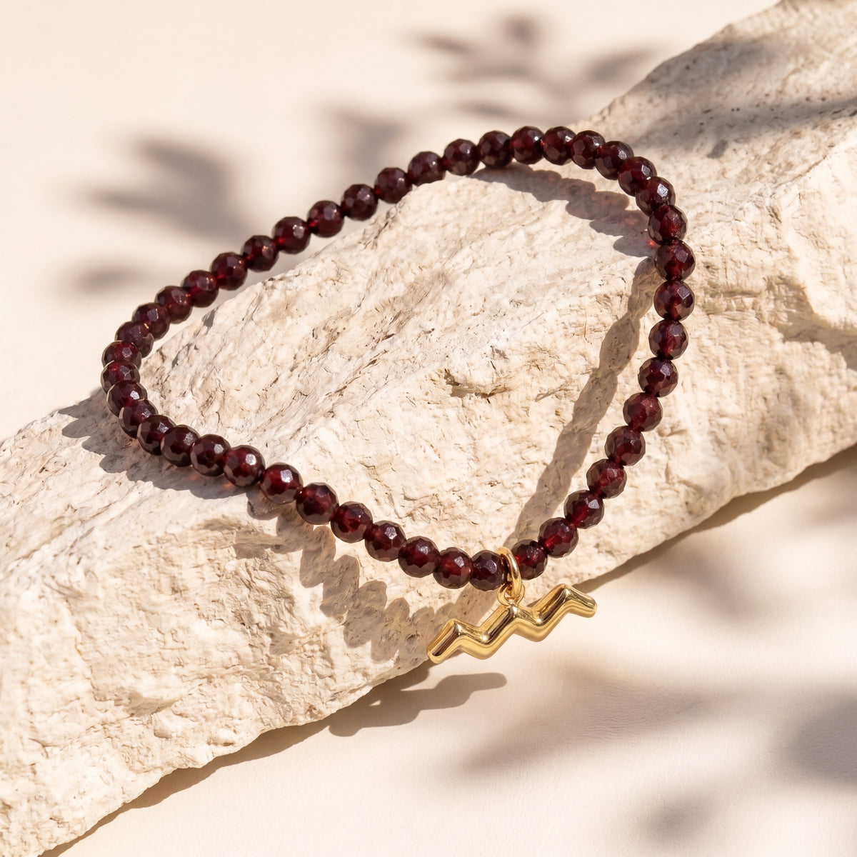 Customized for Aria F. from Honolulu, HI - Garnet Love Bracelet 4mm