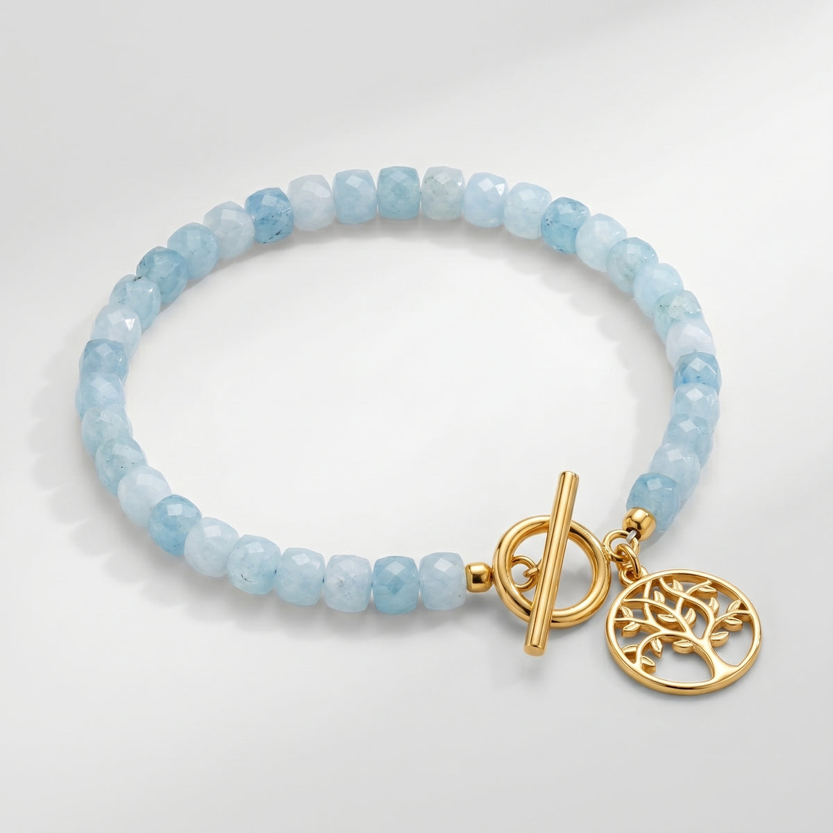Customized for Camille R. from Paris, France - Aquamarine Calm Bracelet 4-5mm