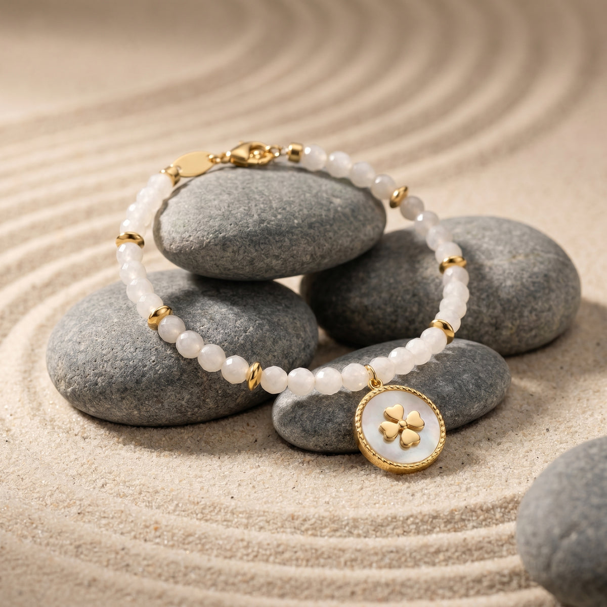 Customized for Ava M. from Seattle, WA - White Jade Protection Bracelet 4mm