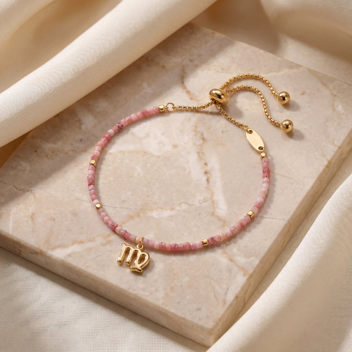 Customized for Leo H. from Detroit, MI - Rhodonite Love Bracelet 2-2.5mm
