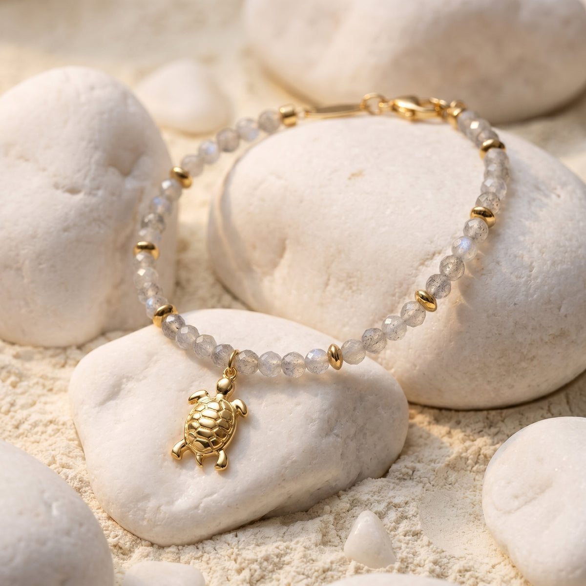 Customized for Mila N. from Dublin, Ireland - Gray Moonstone Calm Bracelet 4mm