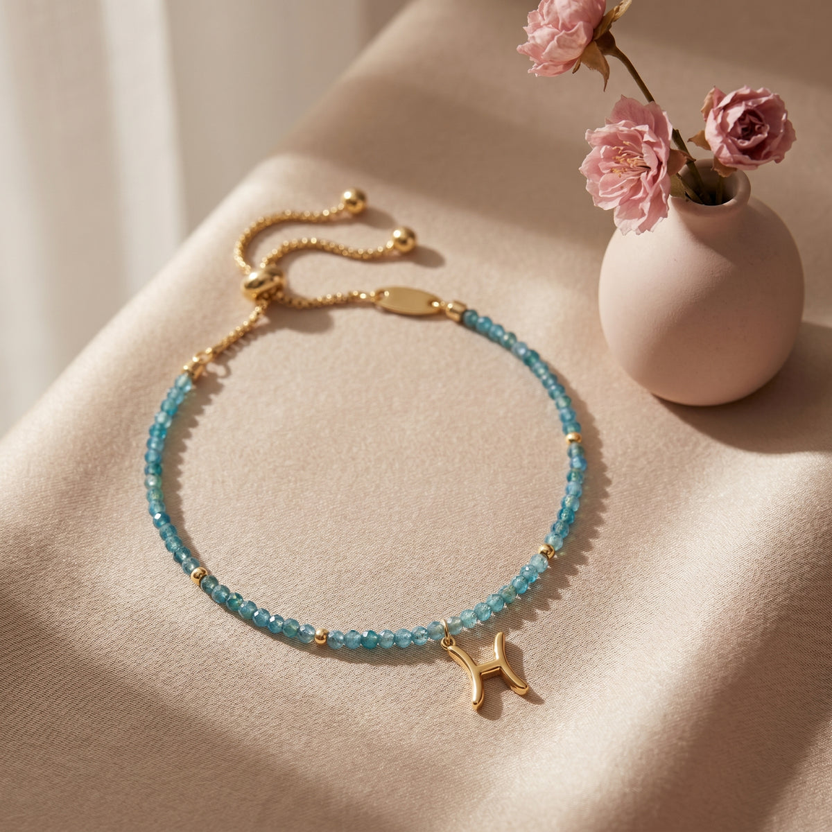 Customized for Sebastian G. from Anchorage, AK - Apatite Clarity Bracelet 2mm