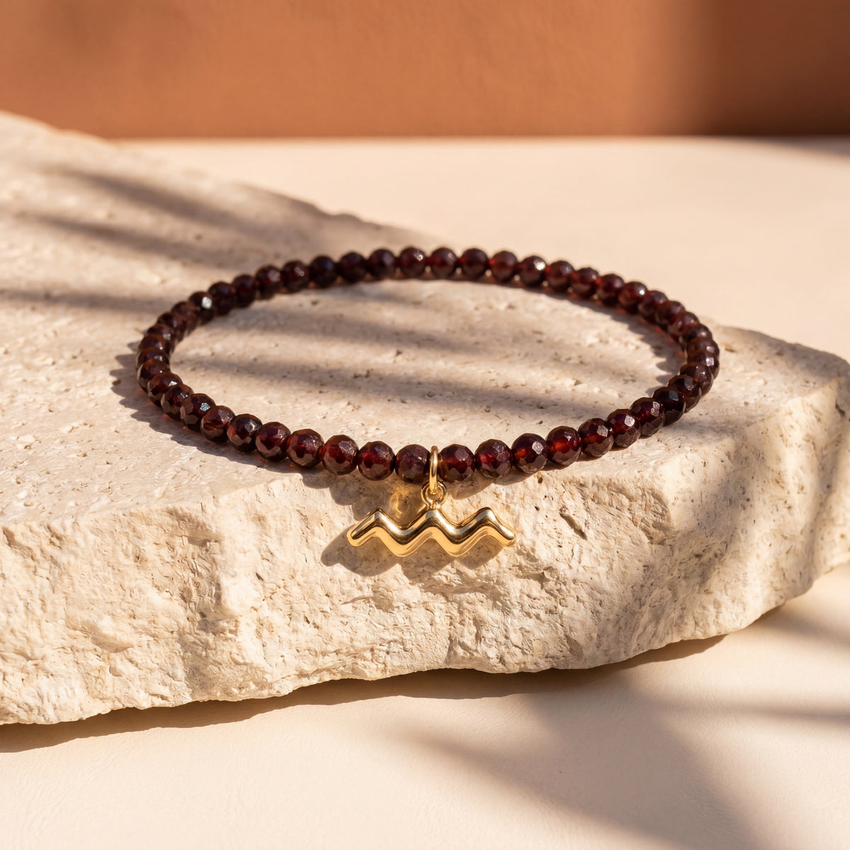 Customized for Aria F. from Honolulu, HI - Garnet Love Bracelet 4mm